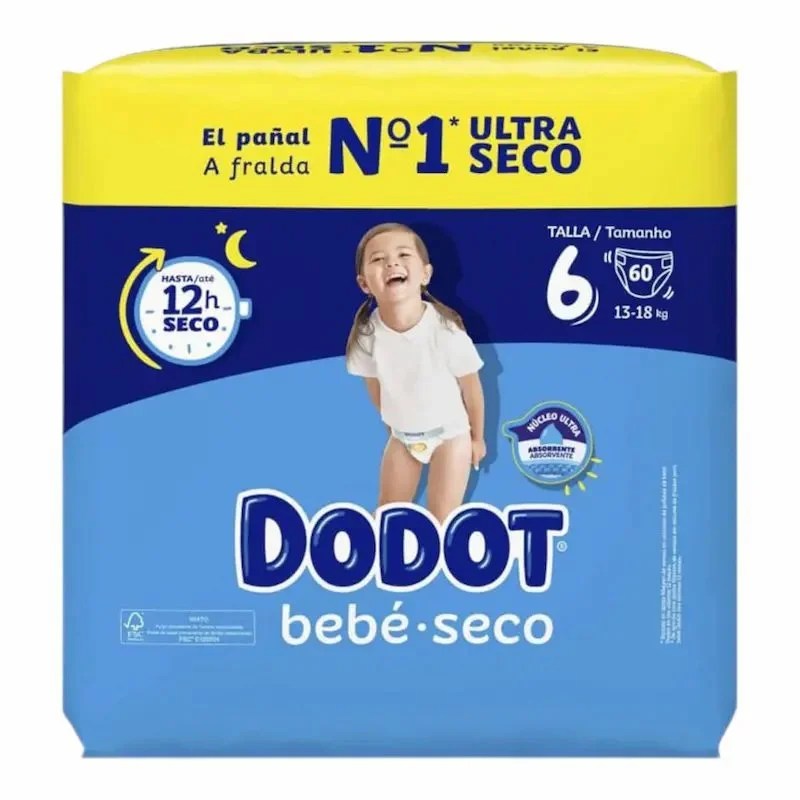 Couches Dodot Taille 6 (13-18) kg 60Pcs