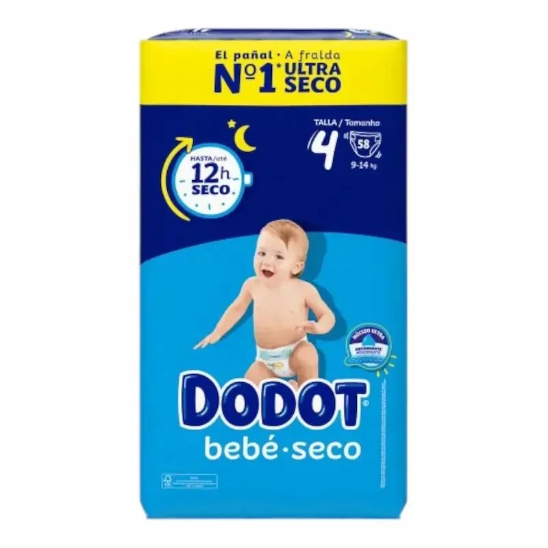 Couches Dodot Taille 4 (9-14) kg 58Pcs