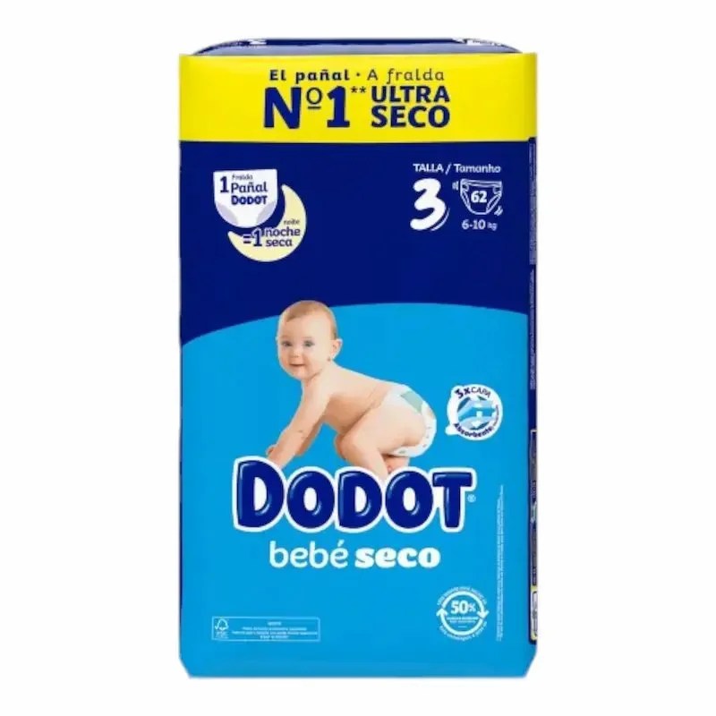 Couches Dodot Taille 3 (6-10) kg 62Pcs