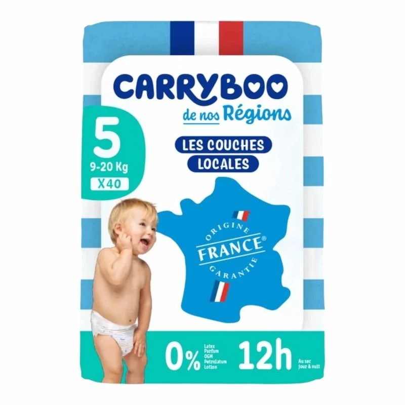 Couches Carryboo Taille 5 (9-20) kg 40Pcs
