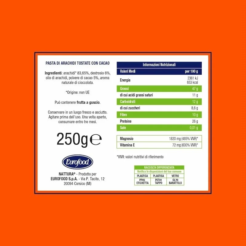 Nattura Peanut Butter Cacao Protein Sport 250 g