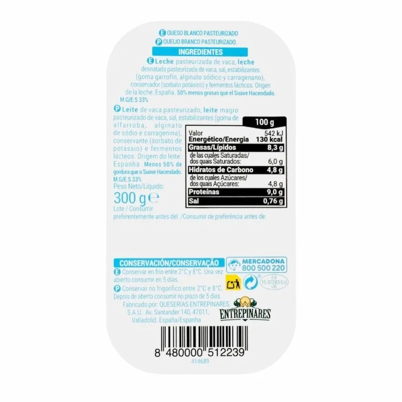 Fromage Tartiner Hacendado Light 300 g