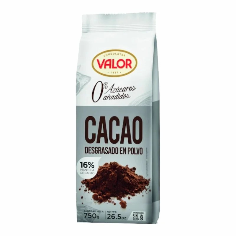 Valor Cacao dégraissé en poudre Sans Sucre 750 g