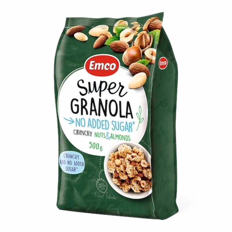 Emco Granola Super Sans Sucre – Noix et Amandes 500g