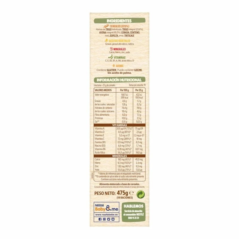 Nestle 8 Cereales des 6 mois – 475 g | Cereales Instantanées pour Bebe