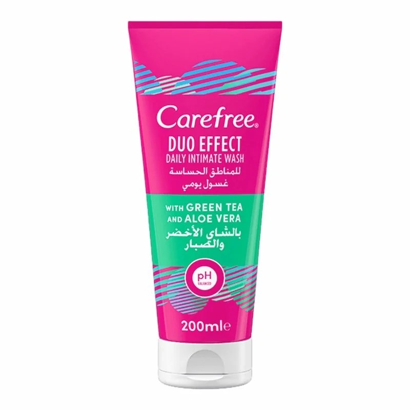 Carefree Duo Effect Gel Lavant Intime Aloe Vera – Tube 200 ml Soin Doux & Fraîcheur Quotidienne