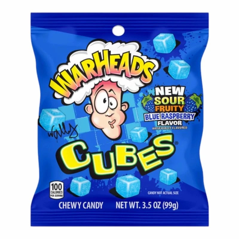 Warheads Blue Raspberry Cubes 99g