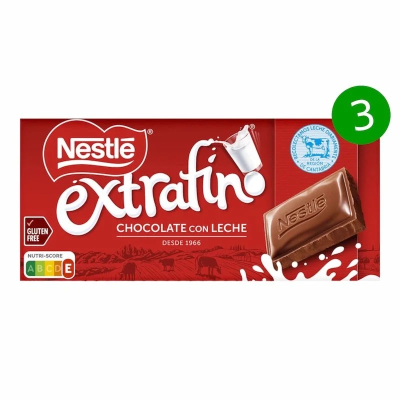 Nestlé Extrafino Chocolat Au Lait 3×125g