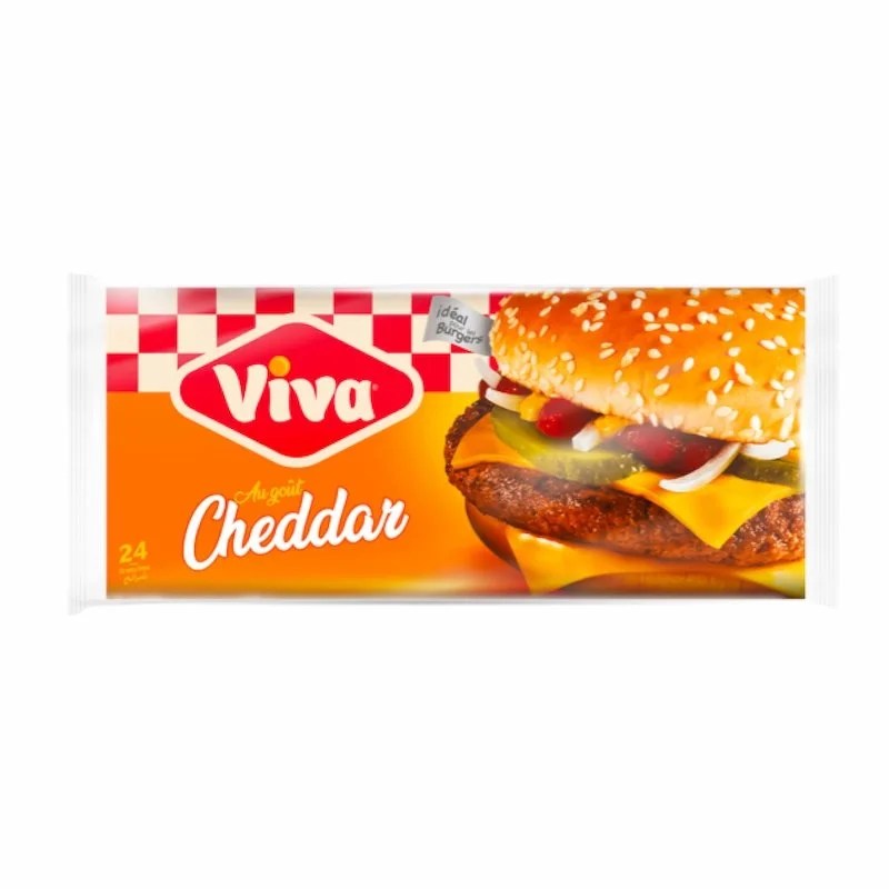 VIVA Fromage Slices au Goût Cheddar 24 tranches 300g