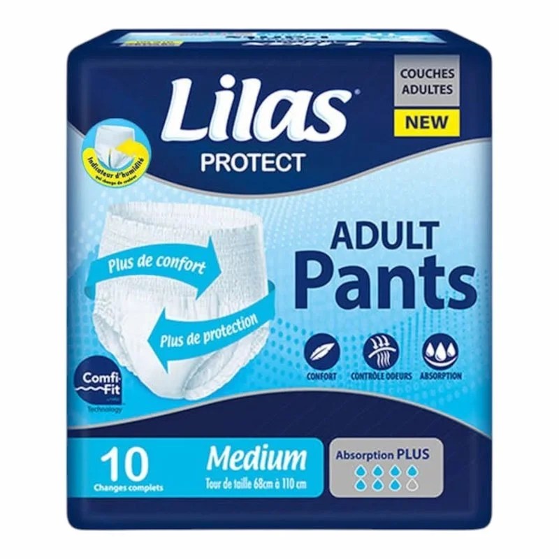 Couches Culottes Adultes Lilas Taille Medium 10 pc