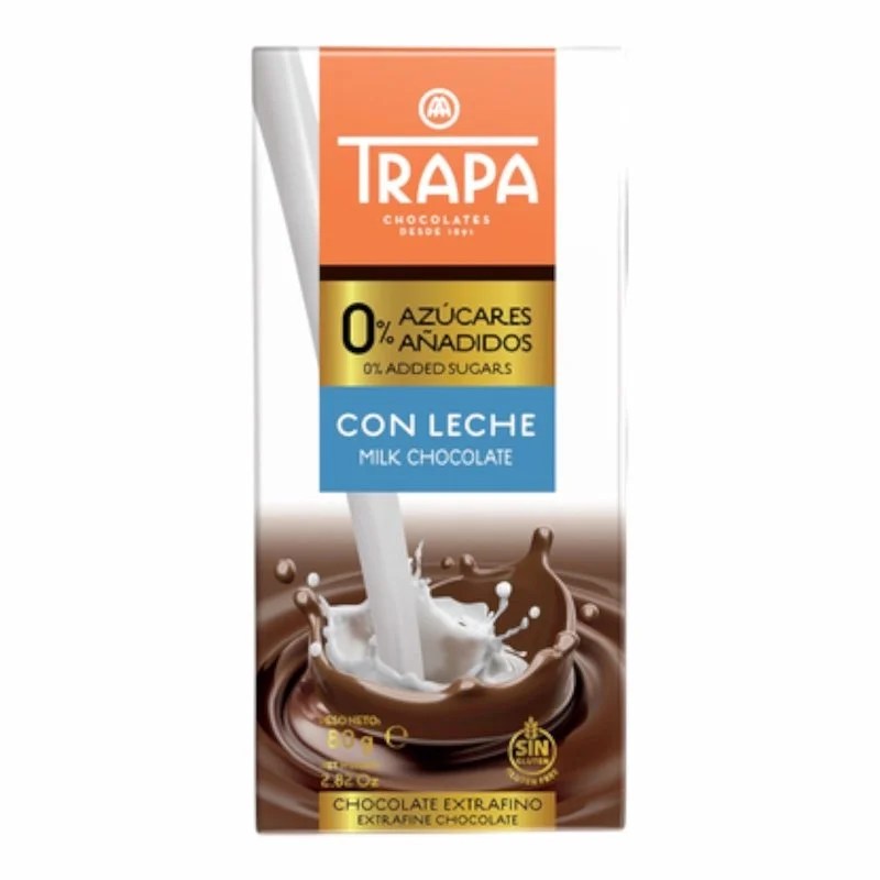 Trapa Chocolat au Lait Sans Sucres Ajoutés 80g