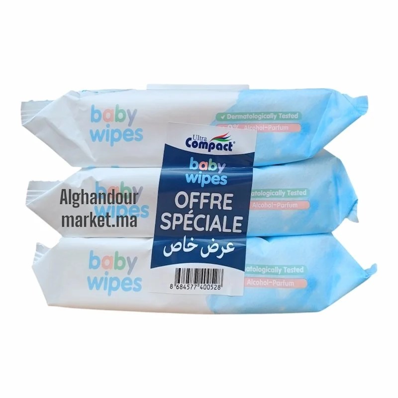 Lingettes Bebe 99% Eau Pure Ultra Compact 3×50 unités