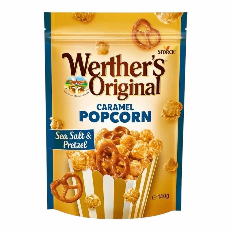 Werther’s Original Popcorn Caramel au Sel Marin & Bretzel – 140 g