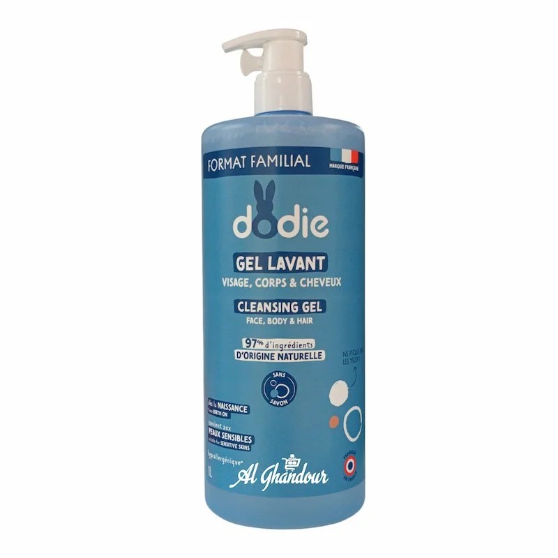 Dodie Gel Lavant 3 en 1 – Visage, Corps & Cheveux – 1L