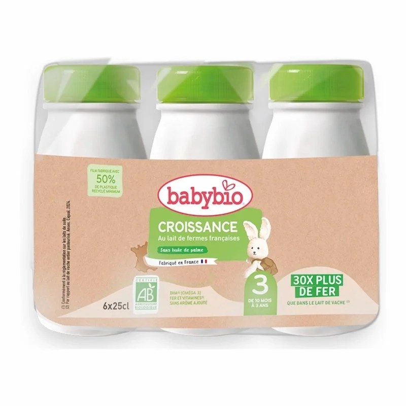 Babybio Lait Croissance Liquide 3ème Âge – 6x25cl