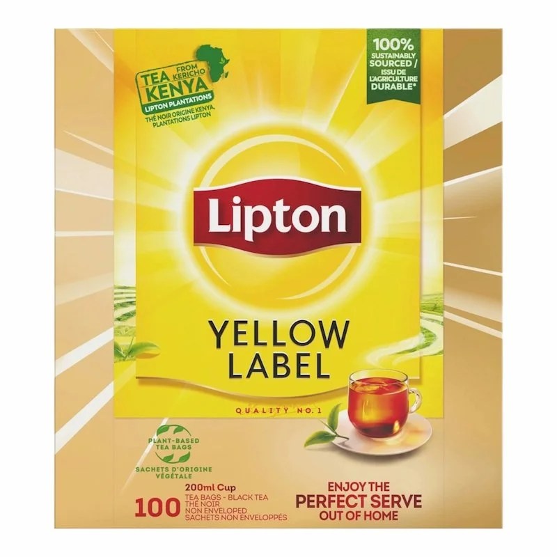 Lipton Yellow Label – Thé Noir – 100 Sachets
