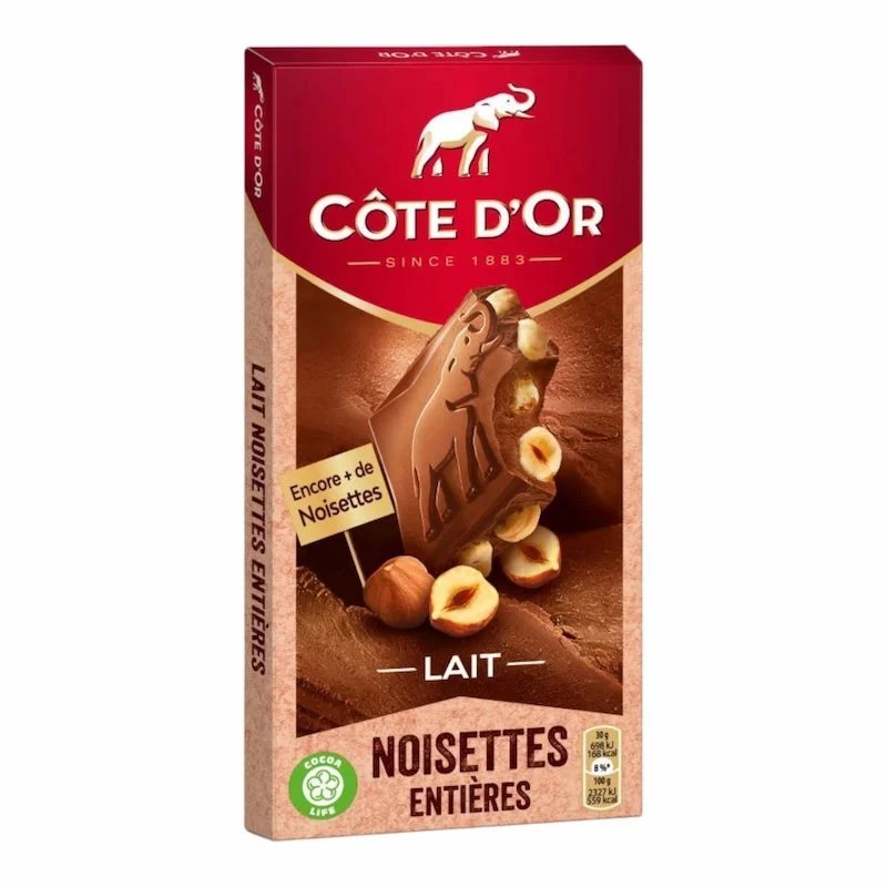 Cote d’Or – Chocolat au Lait Noisettes Entières – 180 g