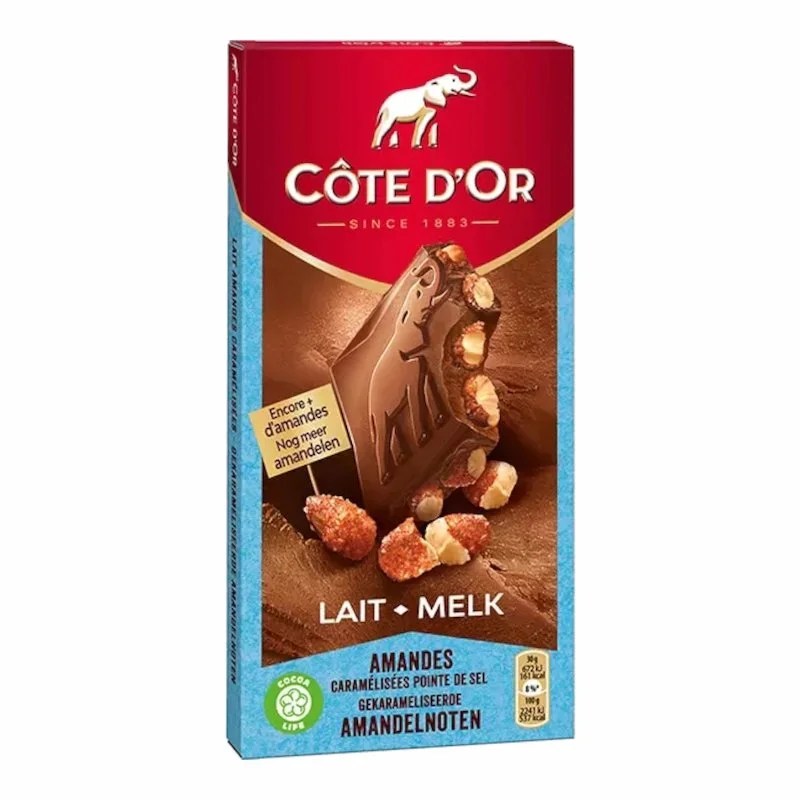 Cote d’Or – Chocolat au Lait Amandes Caramélisées Pointe de Sel – 180 g