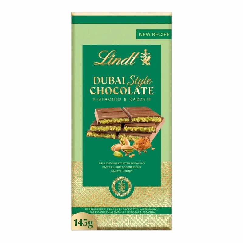 Lindt Chocolat au Lait Style Dubai Pistache & Kadayif 145g