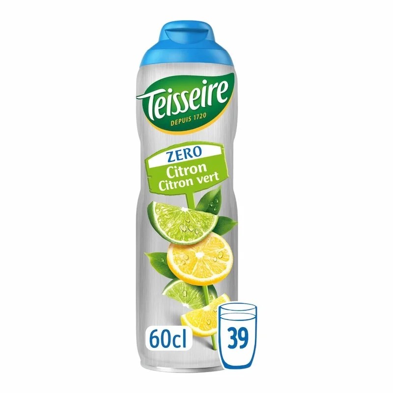 Sirop Teisseire Zero Sucres Citron Citron Vert – 60 cl
