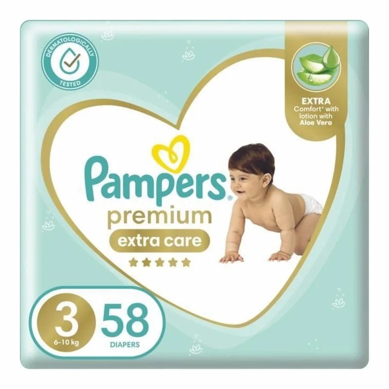 Pampers Premium – Couches Bébé Taille 3 (6-10 kg) – Pack de 58