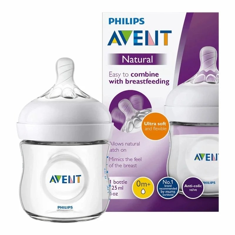 Biberon Avent Natural 125 ml – Tétine Débit Lent 0-6 mois