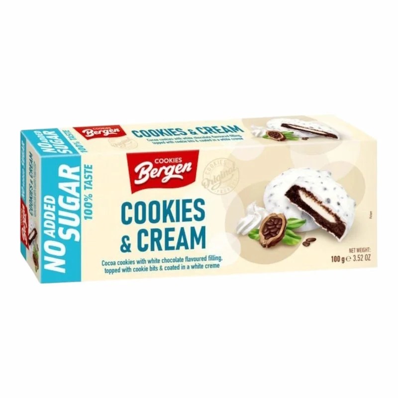 Bergen Cookies & Cream sans sucre ajouté – 128 g