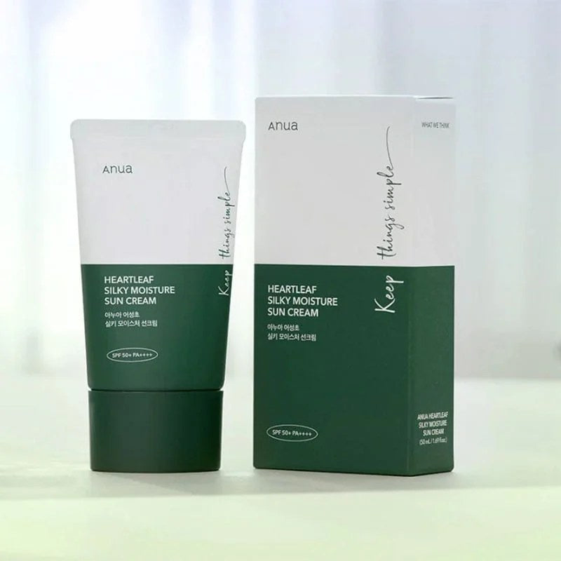 ANUA Creme Solaire Heartleaf Silky Moisture SPF 50+ PA++++ – 50 ml