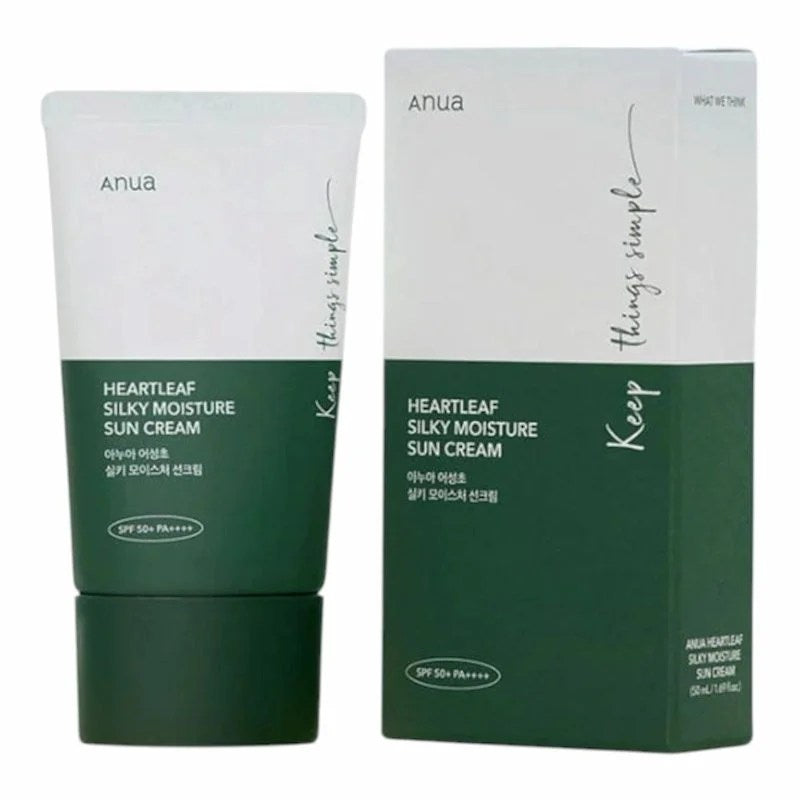 ANUA Creme Solaire Heartleaf Silky Moisture SPF 50+ PA++++ – 50 ml