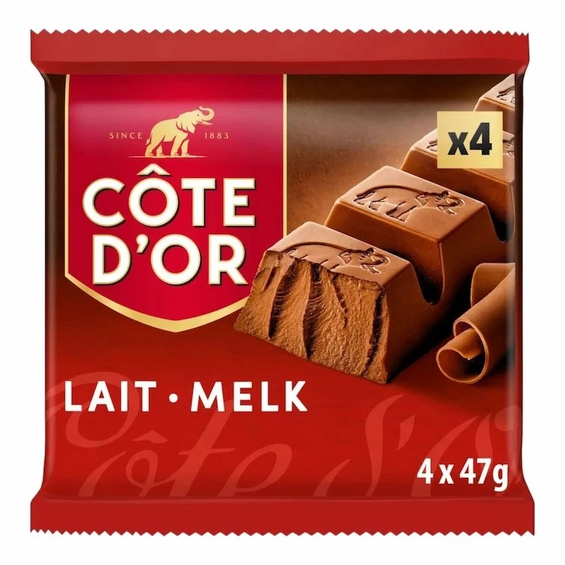 Cote d’Or Barres de Chocolat au Lait 4 x 47 g