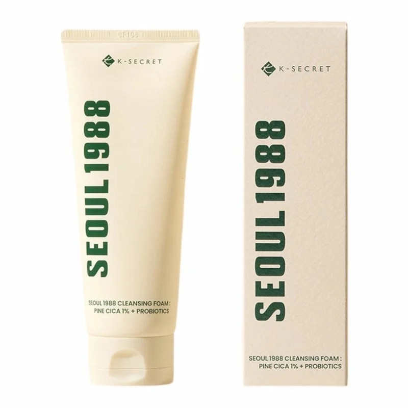 KSECRET, Mousse Nettoyante SEOUL 1988 – Pine Cica 1% + Probiotics – 150 ml – Nettoyage Doux & Réparateur