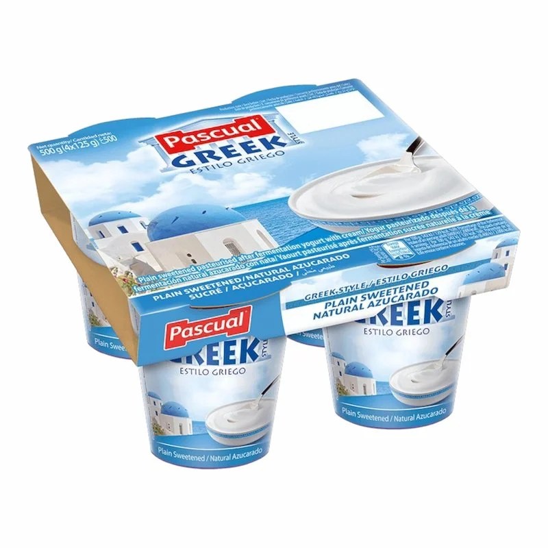 Pascual Yaourt Grec Sucré Nature – 4 x 125g