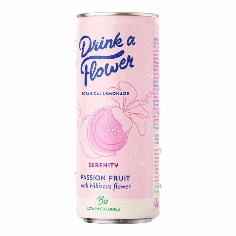 Drink a Flower Botanical Lemonade Serenity Fruit de la Passion et Fleur d’Hibiscus – 25 cl – Boisson Naturelle et Apaisante