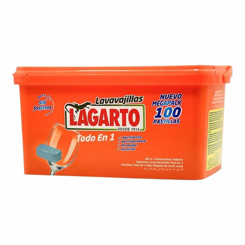 Pastilles Lave Vaisselle Tout-en-Un – Lagarto – 100 unités – Efficacité & Brillance