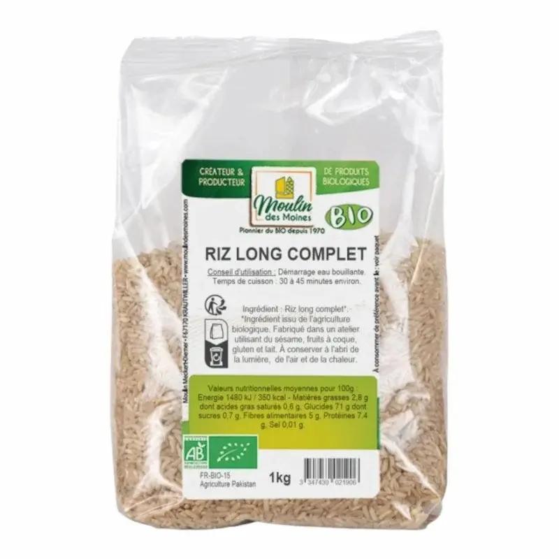 Riz Long Complet Bio 1kg – Riz Brun Naturel et Riche en Fibres My Store