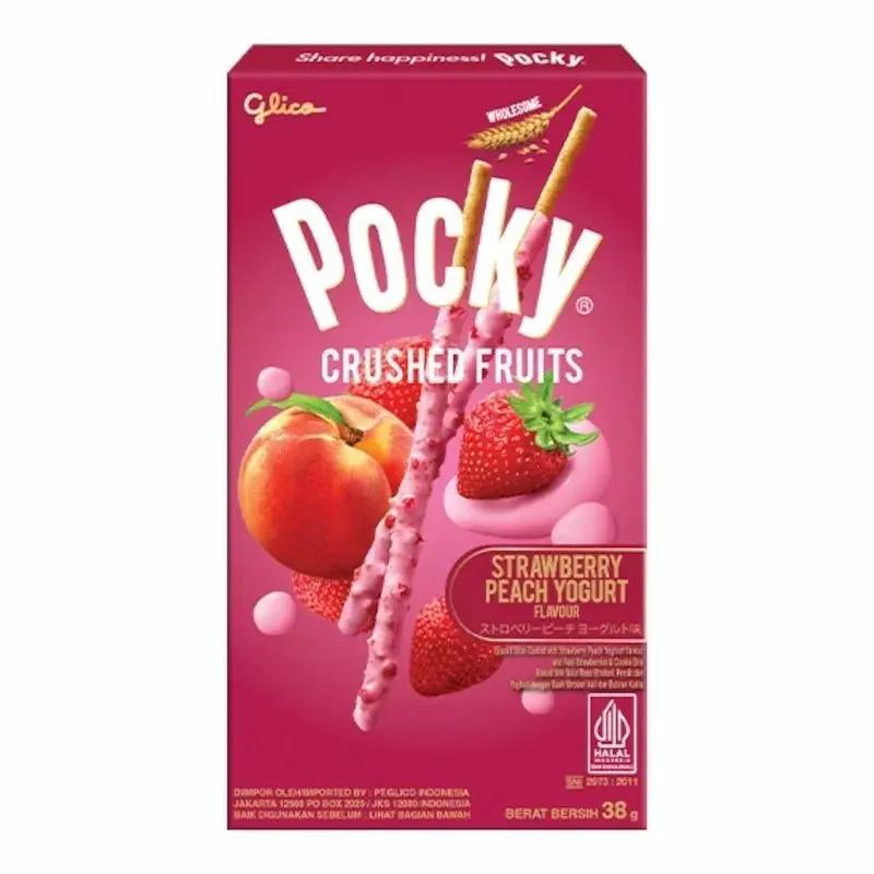 Glico Pocky Crushed Fruits Fraise Pêche & Yaourt – 38g My Store