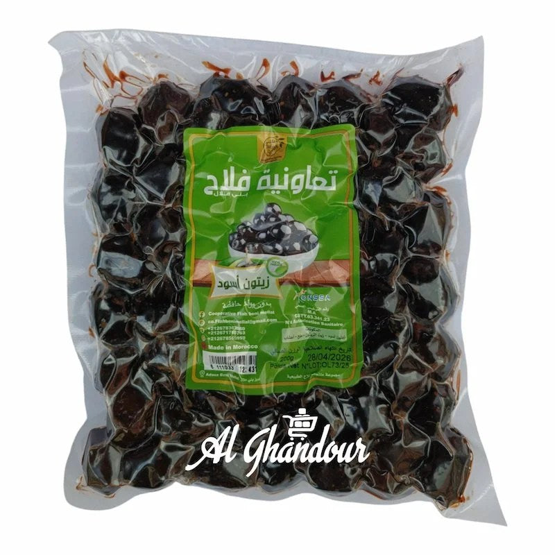 Olives Noires Naturelles Bio – Sans Soude – Sachet 200g