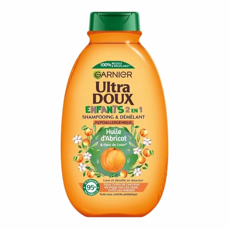 Ultra Doux Enfant 2-en-1 Shampooing & Démêlant Abricot & Fleur de Coton – 300 ml