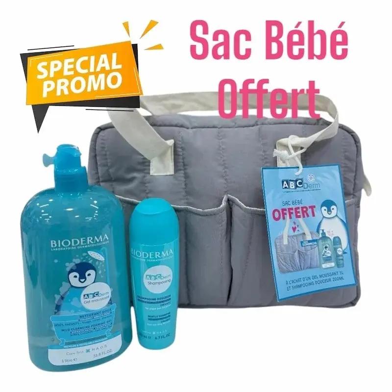 Bioderma ABCDERM Gel Moussant 1L + Shampooing 200ml avec Sac Bebe Offert My Store