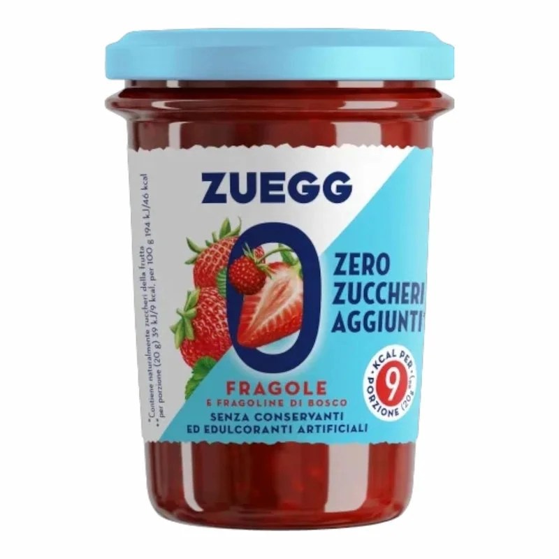 ZUEGG Confiture Fraise Sans Sucre Ajouté – 220g – Confiture légère et fruitée à la fraise