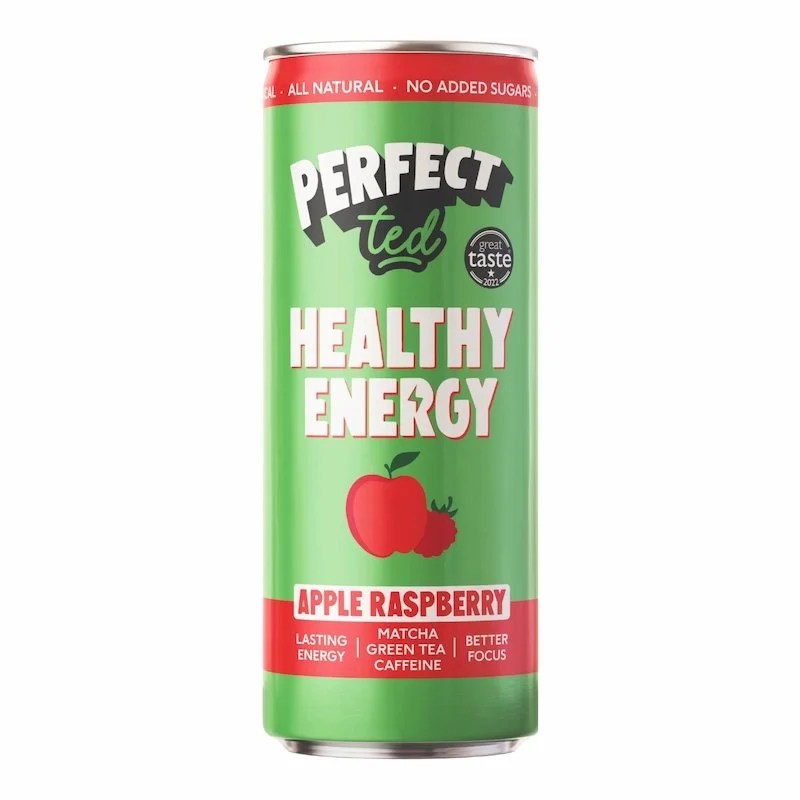 Boisson Energisante Naturelle au Matcha Framboise et Pommes – 250 ml – PERFECT TED