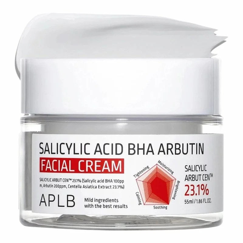 APLB Salicylic Acid BHA Arbutin Facial Cream 55ml – Crème visage exfoliante, éclaircissante et anti-imperfections