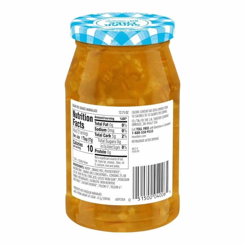 Smuckers Confiture Orange Sans Sucre 360g – Marmelade dorange authentique et légère
