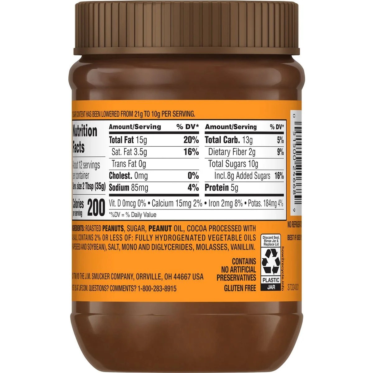 Jif Peanut Butter And Chocolate Flavored Spread 440g – Pâte à Tartiner Arachide & Chocolat