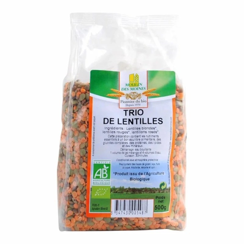 Trio de Lentilles Moulin des Moines 500 g