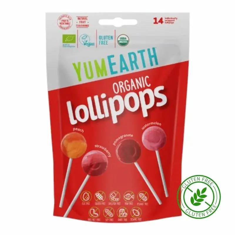 Yum Earth 14 Sucettes Pops Originales sans Gluten 87 g – Bonbons Naturels et Fruités My Store