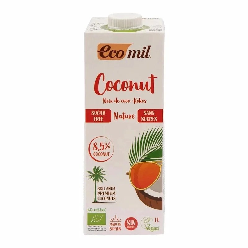 ECOMIL Lait de Coco Sans Sucre 1L