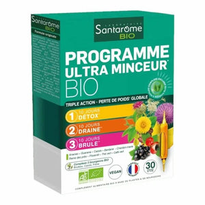 Santarome Bio Programme Ultra Minceur Bio – 30 Ampoules Naturelles pour Detox et Perte de Poids My Store