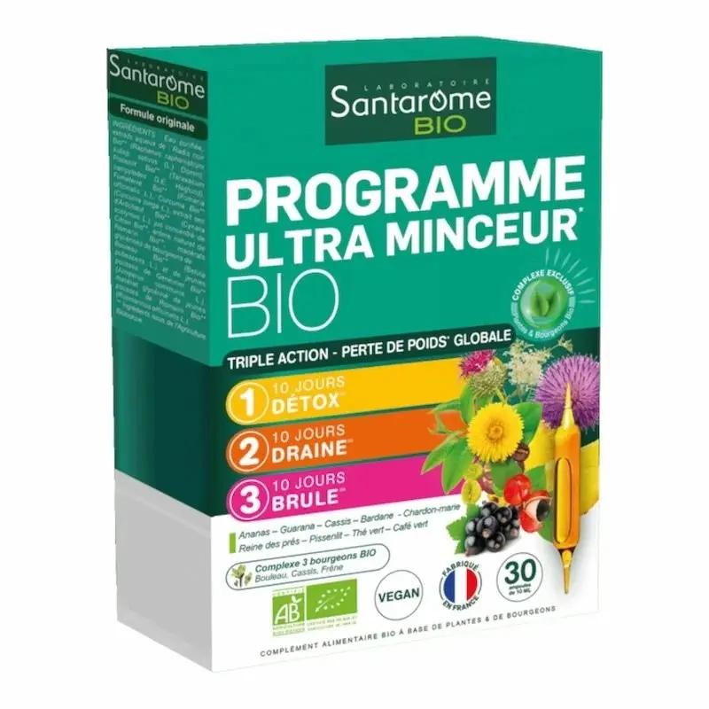 Santarome Bio Programme Ultra Minceur Bio – 30 Ampoules Naturelles pour Detox et Perte de Poids My Store