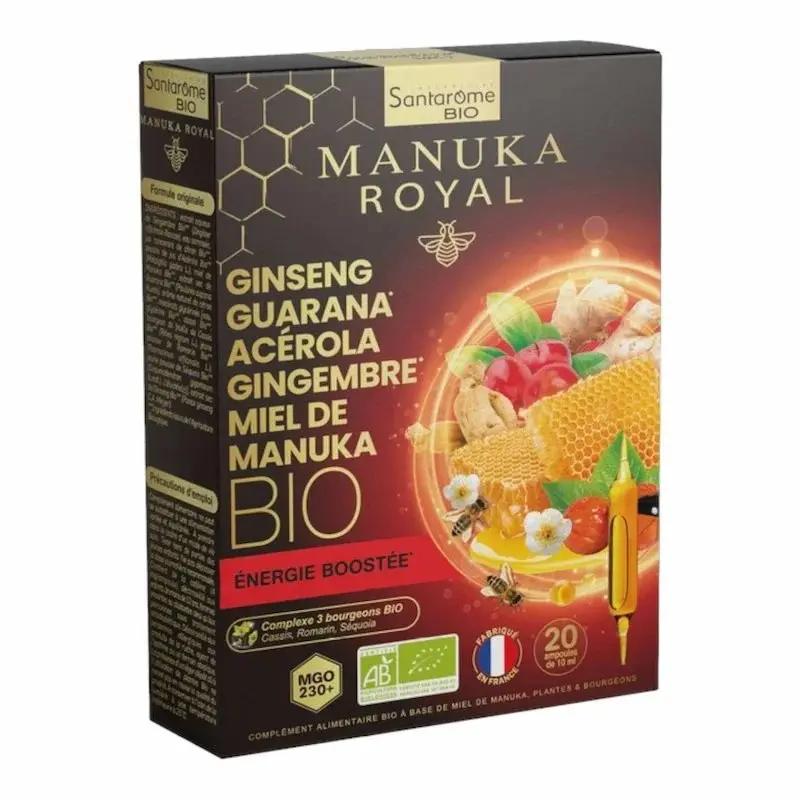 Santarome Bio Manuka Royal Boost Energie Ginseng – 20 Ampoules 10 ml Vitalite et Immunite My Store
